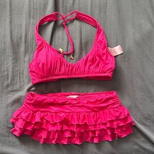 Juicy Couture Hot Pink Ruffled Bikini